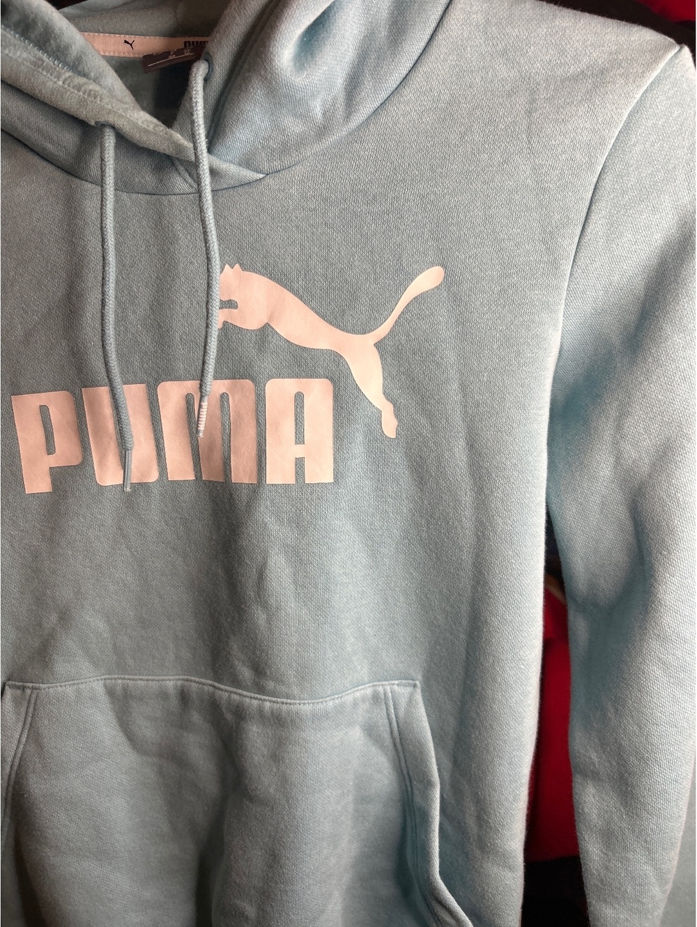 Puma Light Blue Pullover Hoodie Sweatshirt Size S/P
